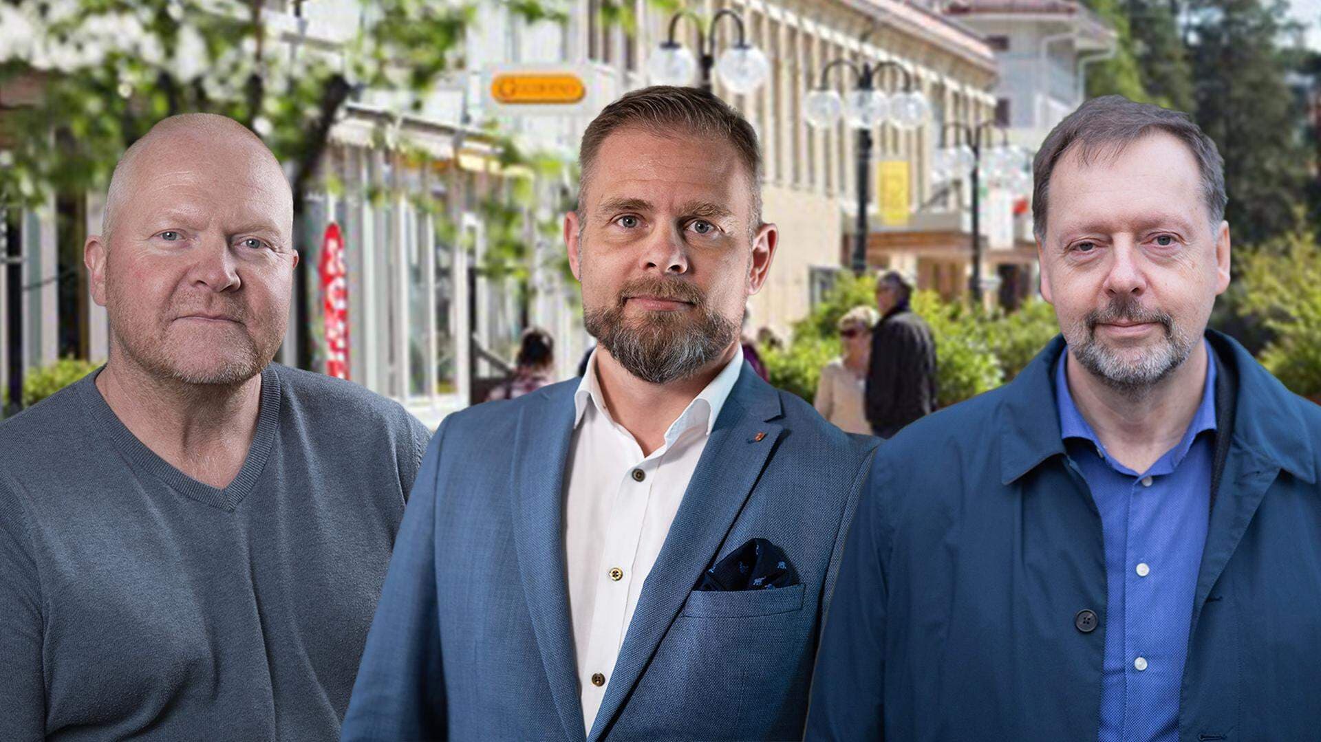 Roland Sjögren (KD), kommunstyrelsens ordförande i Lycksele, Johan Lundgren, kommundirektör i Svedala och Erik Stoy (M), kommunstyrelsens ordförande i Svedala.