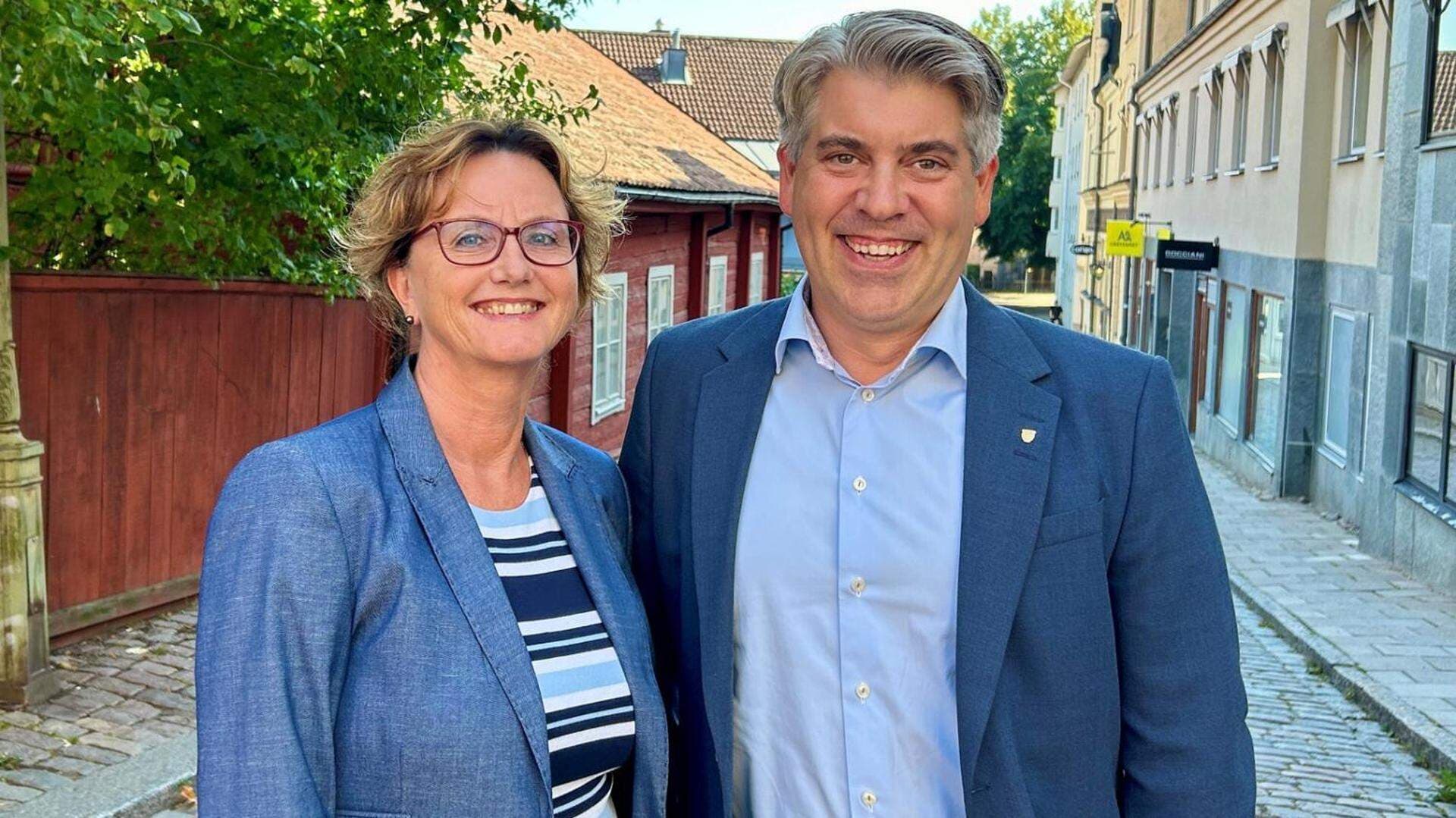 Linköpings näringslivsdirektör Louise Felldin och kommunalrådet Niklas Borg (M)
