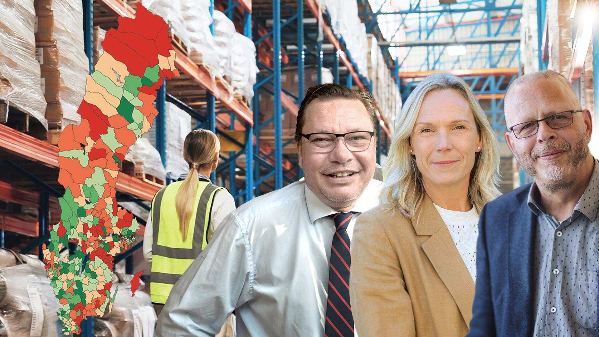 Kommunstyrelseordförandena Peter Schölander (M), Johanna Hirnberger (M) och Bengt Hilmersson (C).